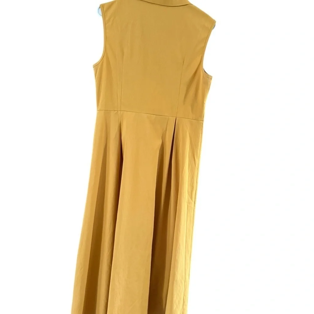 Amazon Essentials Yellow Pleated Midi Sundress